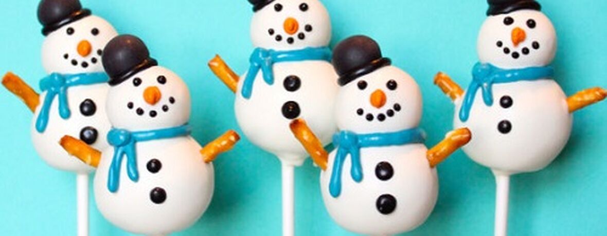 Sněhuláci jako cake pops