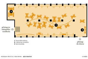plánek expozice Jede traktor