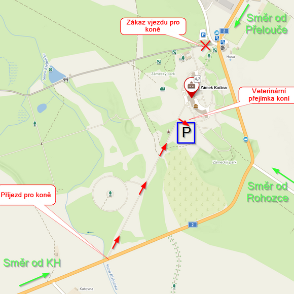 Mapka pro příjezd koní 