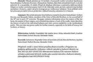 Prameny a studie 74 / Herbářové sbírky milosrdných bratří českomoravské provincie