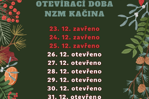 Vánoční otevírací doba NZM Kačina