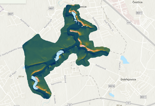 Mikroklimatická mapa stanovišť Průhonického parku (Nimpa)